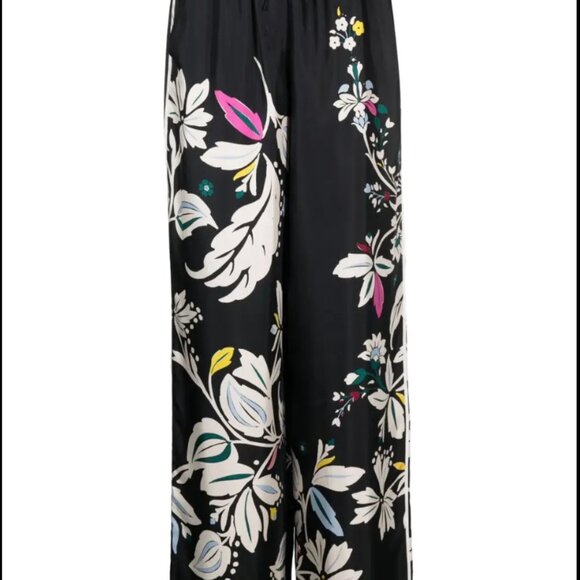 DOROTHEE SCHUMACHER - Silk Tie Waist Flower Whirl Print Black US Size 10 - Picture 3 of 14